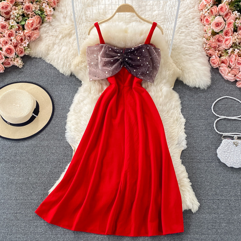 Robe courte à épaules dénudées et jolie ligne A, robe tendance 593