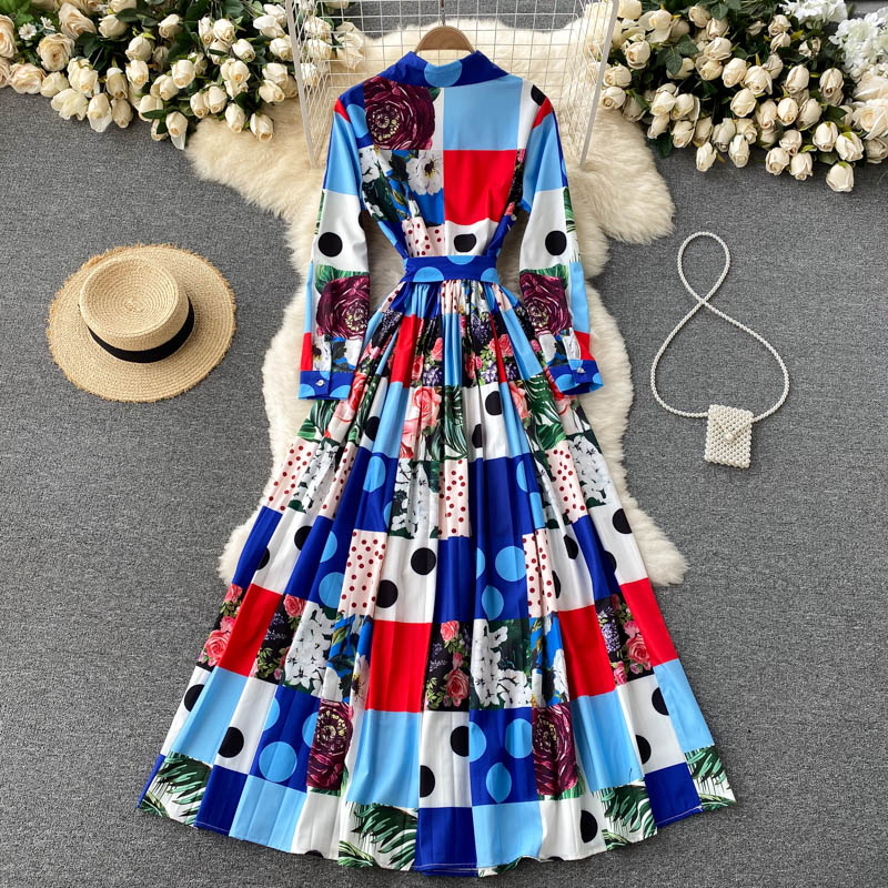 Stylish A line long sleeve dress fashion dress  464