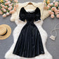 Black A line short dress black fashion dress  465