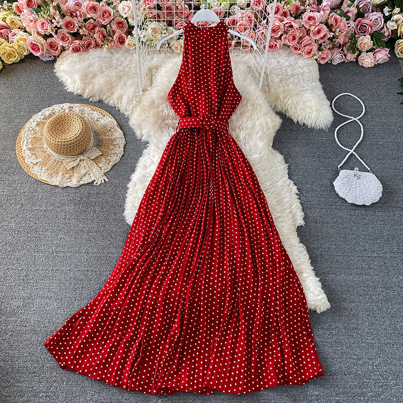 Cute polka dot halterneck dress  458