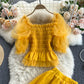 Sweet two-piece tulle dress  591