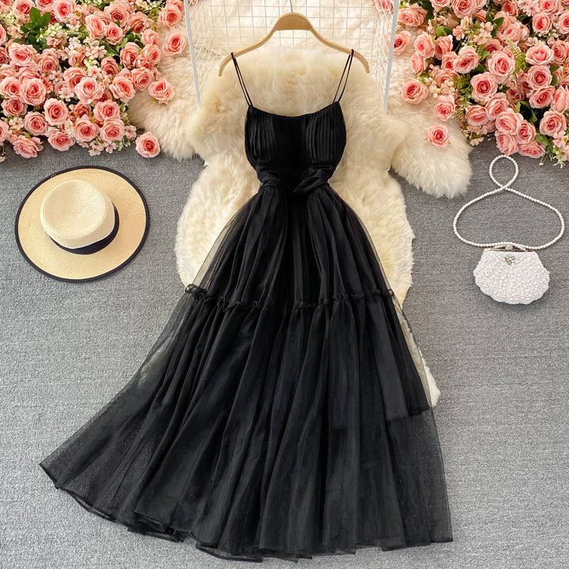 Cute tulle A line dress fashion dress  416
