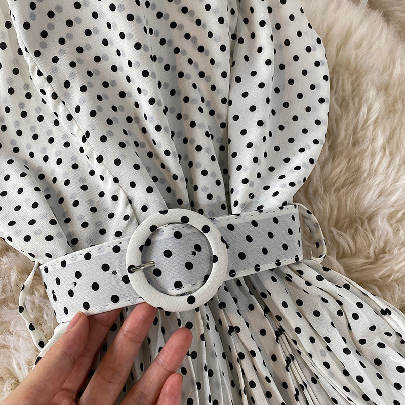 Cute polka dot halterneck dress  458