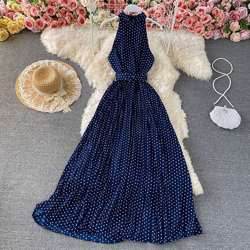 Cute polka dot halterneck dress  458