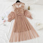 Cute lace long sleeve dress fashion dress  652