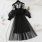 Cute lace long sleeve dress fashion dress  652