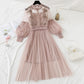 Cute lace long sleeve dress fashion dress  652