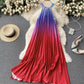 Cute gradient off-the-shoulder dress  681