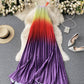 Cute gradient off-the-shoulder dress  681