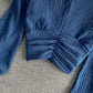 Einfache V-Ausschnitt-Tops Langarm-Tops 329