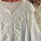 Weiße Spitzentops Langarmshirts 346