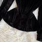 Stylish velvet tops long sleeve see through tops  333