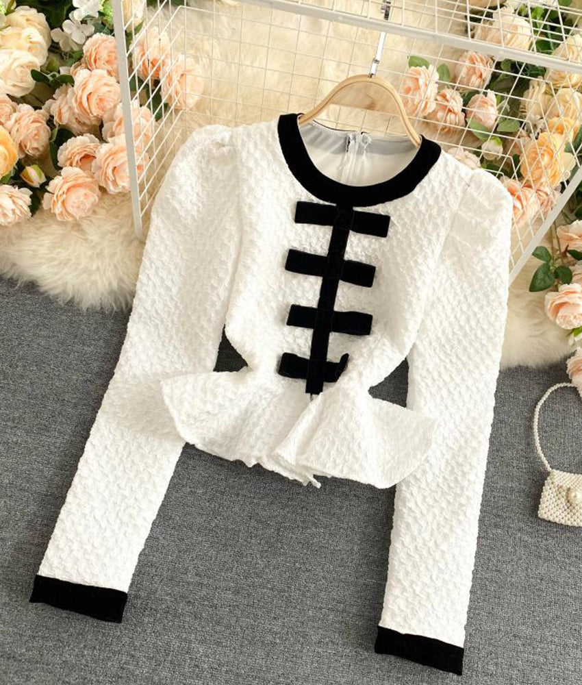 Weiße Langarmshirts 351