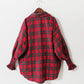 Loose long sleeve plaid shirt  359