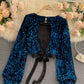 Shiny long sleeve sequins tops open back tops  368