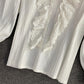 Weiße Spitzentops Langarmshirts 346