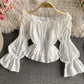 Cute lace tops white long sleeve tops  325