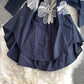 Blue lace applique tops  358