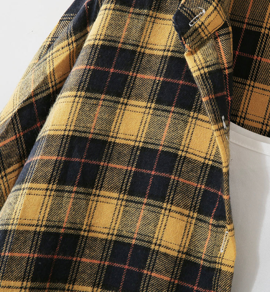 Loose long sleeve plaid shirt  359