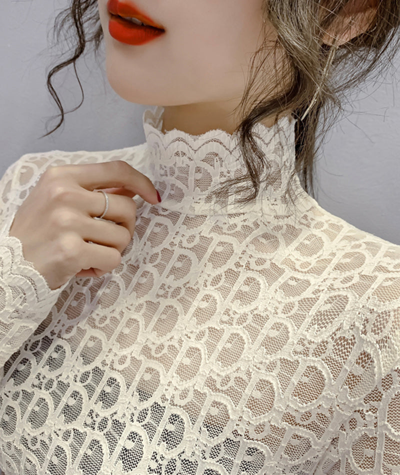 Stylish lace see through top  366