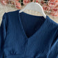 Einfache V-Ausschnitt-Tops Langarm-Tops 329