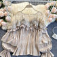 Stylish long sleeve tops see through lace tops  331