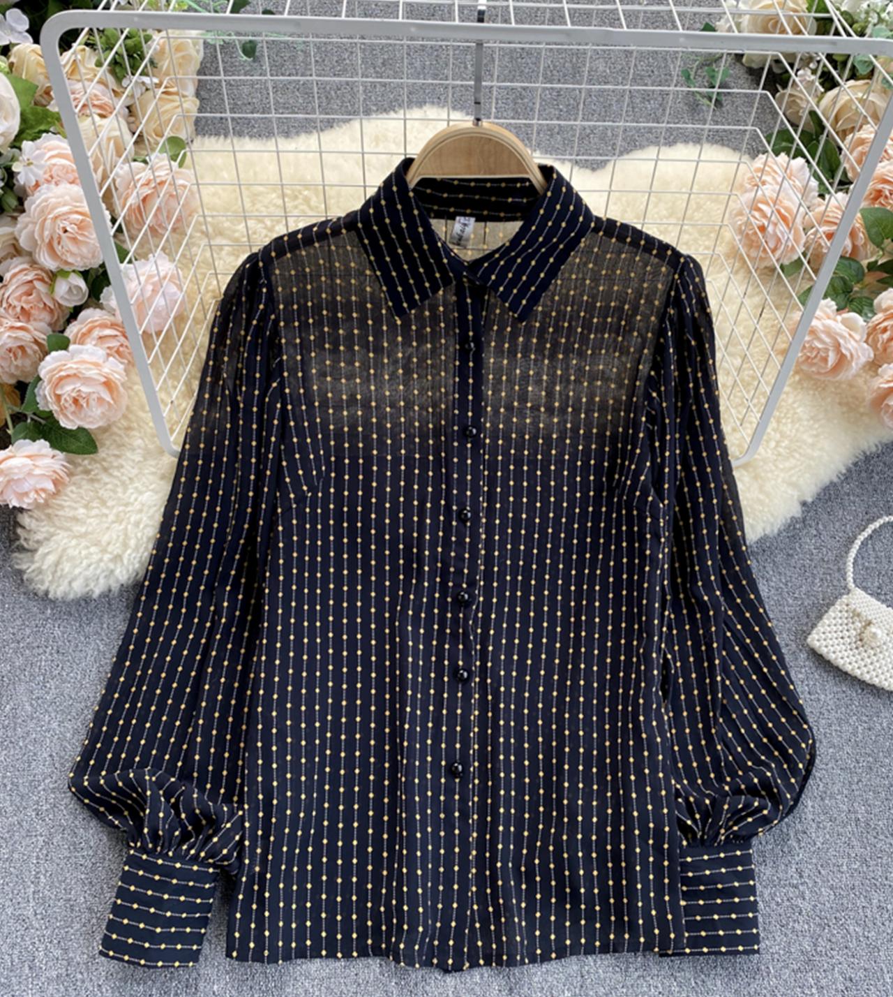 Stylish long sleeve black tops  341