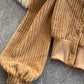 Stylish corduroy long sleeve top  354