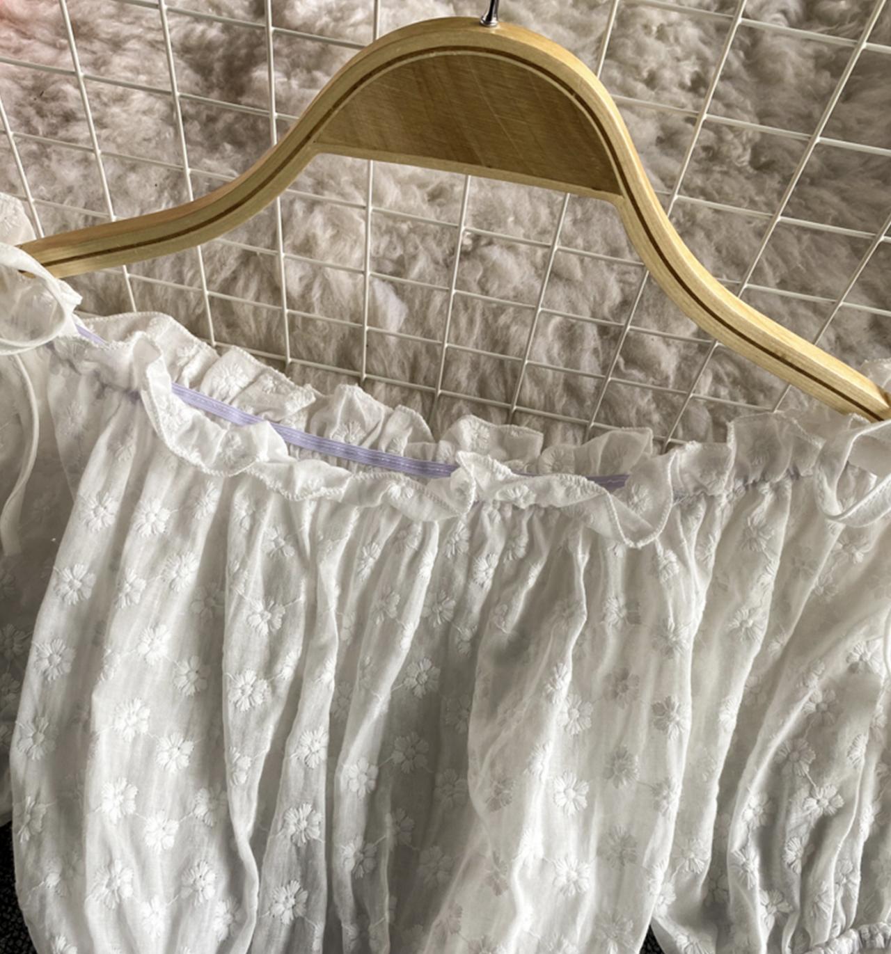 Cute lace tops white long sleeve tops  325