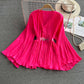 New v-neck pleated chiffon flared sleeve top  312