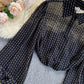 Stylish long sleeve black tops  341