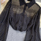 Stylish long sleeve black tops  341