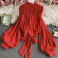 Stylish chiffon long sleeve tops  337