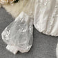 White Fashion Lace Long Sleeve Shirt Top 342