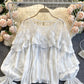 Stylish long sleeve tops see through lace tops  331