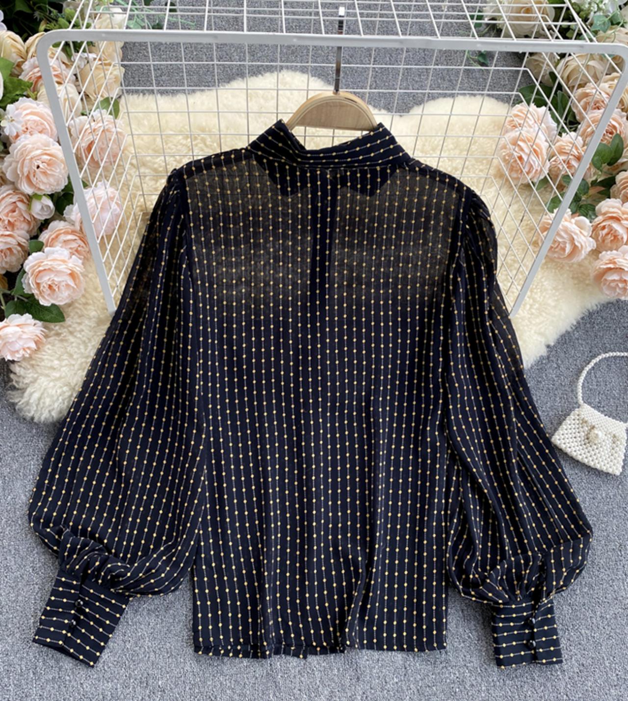 Stylish long sleeve black tops  341