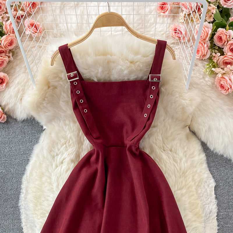 Lovely A line corduroy dress fashion dress  392