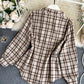 Unique plaid shirt + vest two-piece suit  384