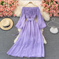 Cute A line long sleeve dress fashion dress  410