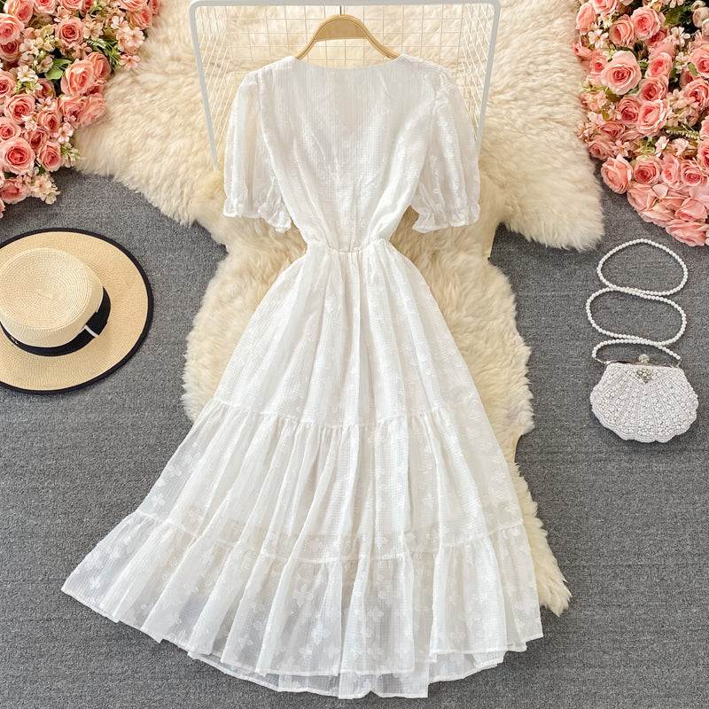 Cute v neck short dress A line fashion dress  396