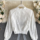 Cute white hollow top  375