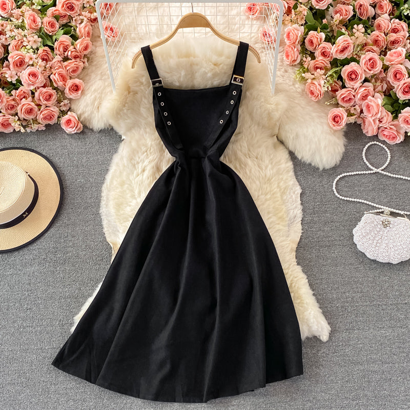 Lovely A line corduroy dress fashion dress  392