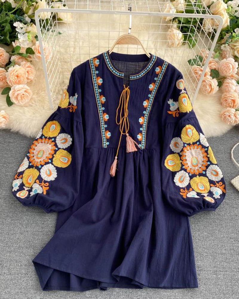 Stylish embroidered puff sleeve top  383