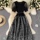 Schönes gestricktes Patchworkkleid 398 