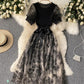Schönes gestricktes Patchworkkleid 398 