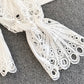 Retro hollow lace tops  374