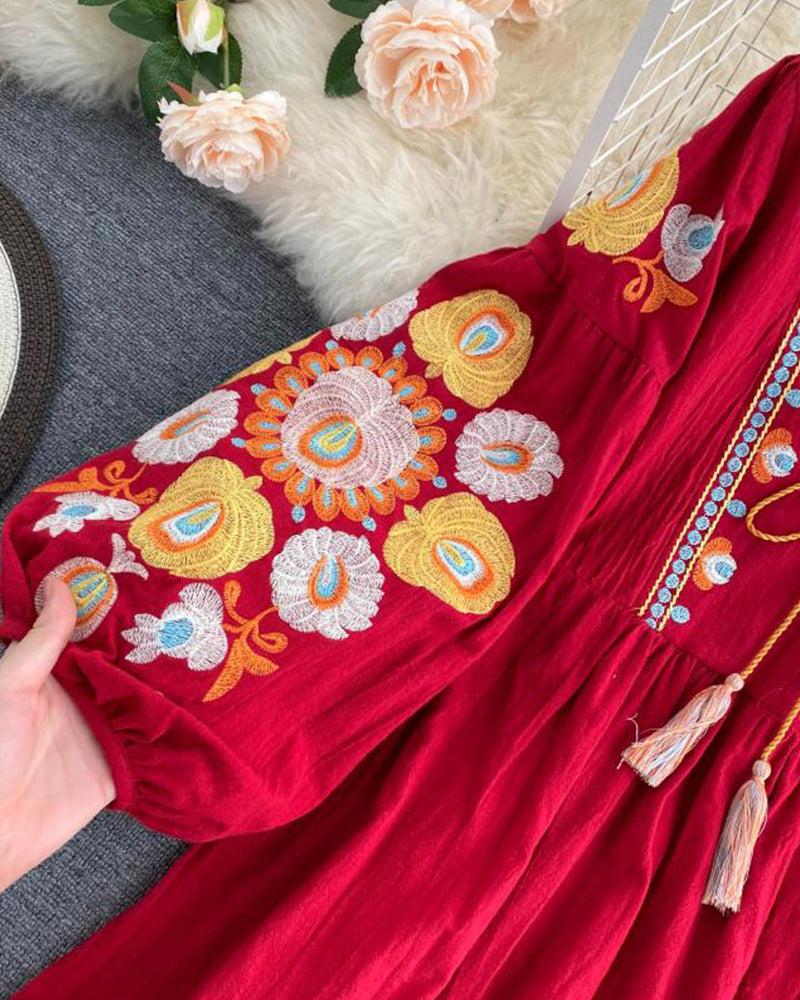 Stylish embroidered puff sleeve top  383