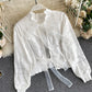 Cute white hollow top  375