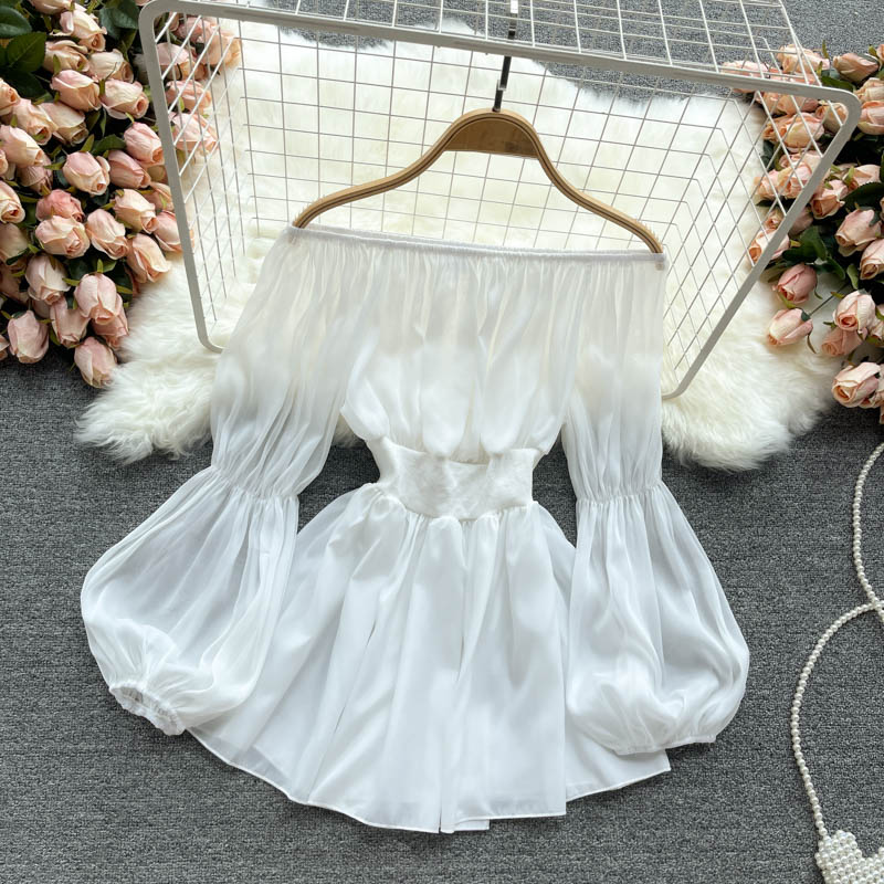 Cute chiffon long sleeve tops  324