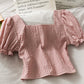 Cute Plaid Short Sleeve Top  301